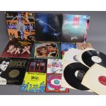 Collection of LP vinyl records also includes soundtracks Flash Gordon, X files, Rocky, Fame, also