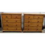 Pair of pine chests of drawers - approx. 85cm x 39.5cm x 80cm