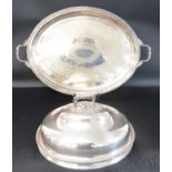 Large Benetfink & Co silver plated two handled tray 60cm (handle to handle) and silver plated meat