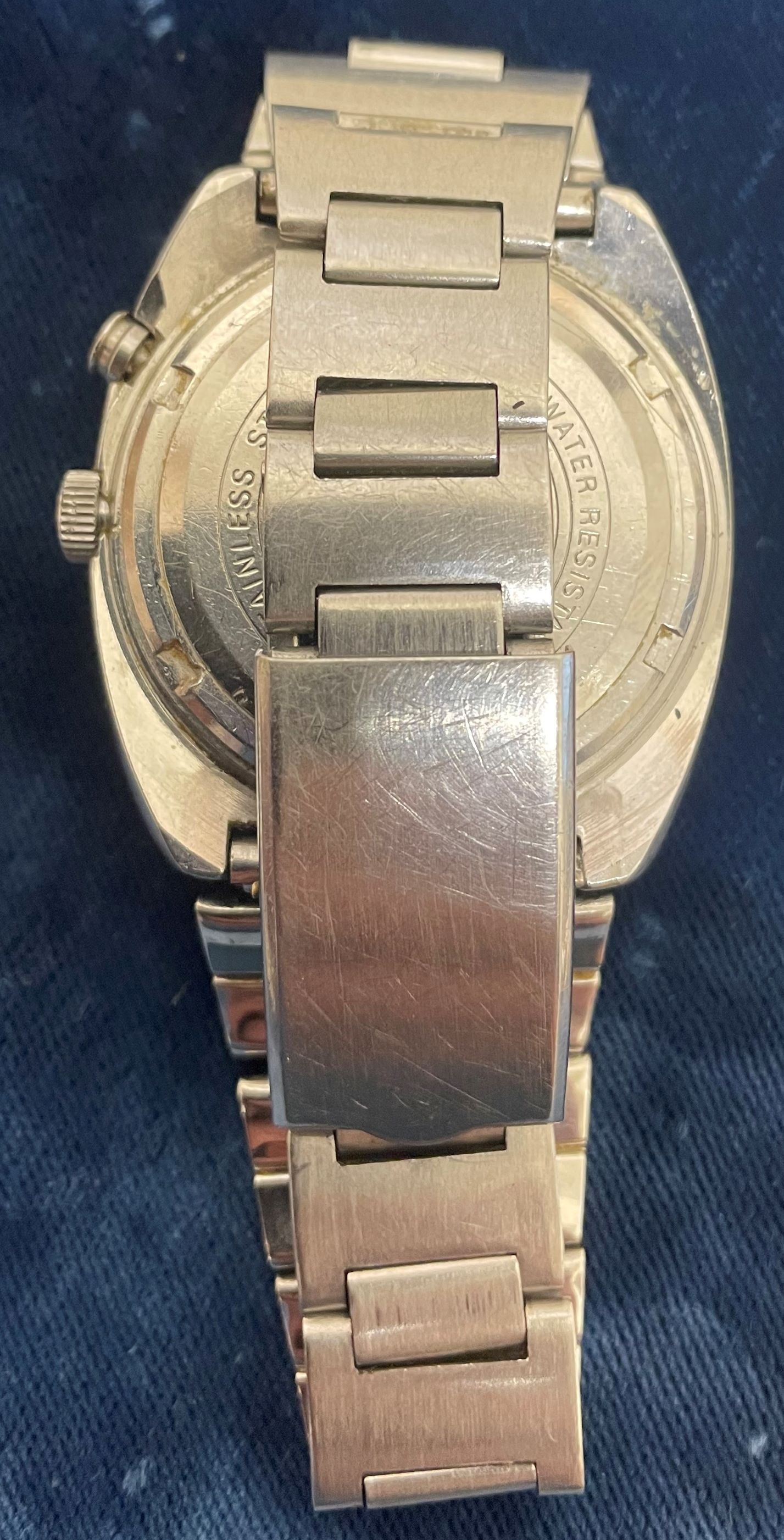 Vintage Seiko Bell-Matic gents alarm wristwatch in a steel case with automatic movement, blue - Image 3 of 5