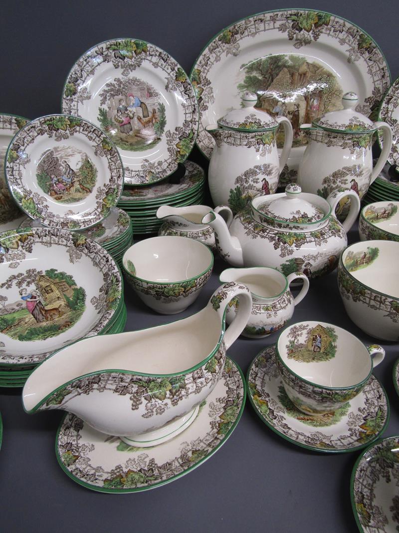 Large collection of Copeland Spode 'Spode's Byron' includes plates, tureens, bowls, teaset, coffee - Image 4 of 7