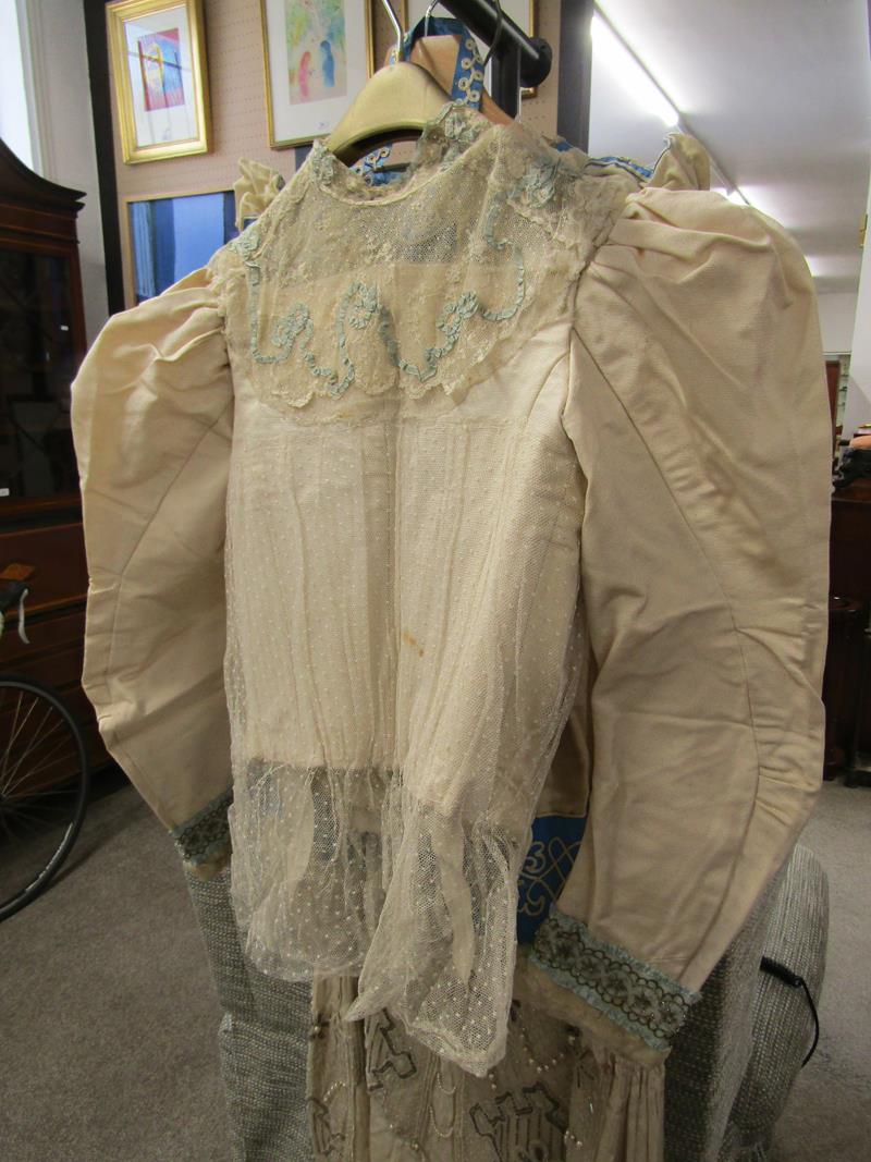 1897 hand made 2 piece wedding dress with veil, additional jacket, 1920s beaded dress & child's - Image 15 of 26