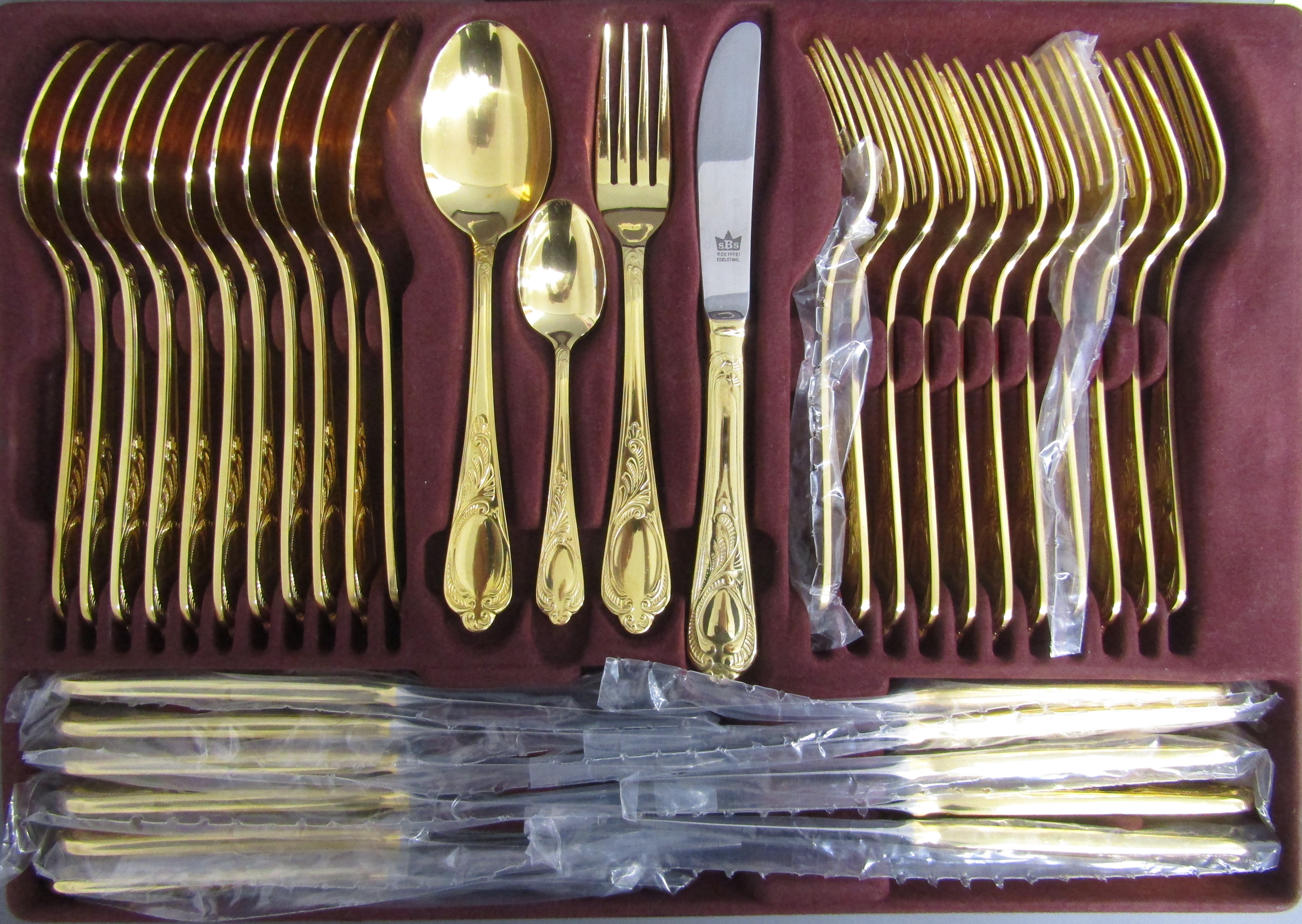 Bestecke Solingen 23/24 Karat plated cased cutlery set - Model 25 - Bild 5 aus 7