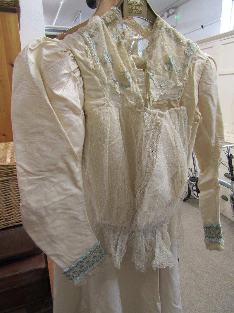 1897 hand made 2 piece wedding dress with veil, additional jacket, 1920s beaded dress & child's - Image 16 of 26