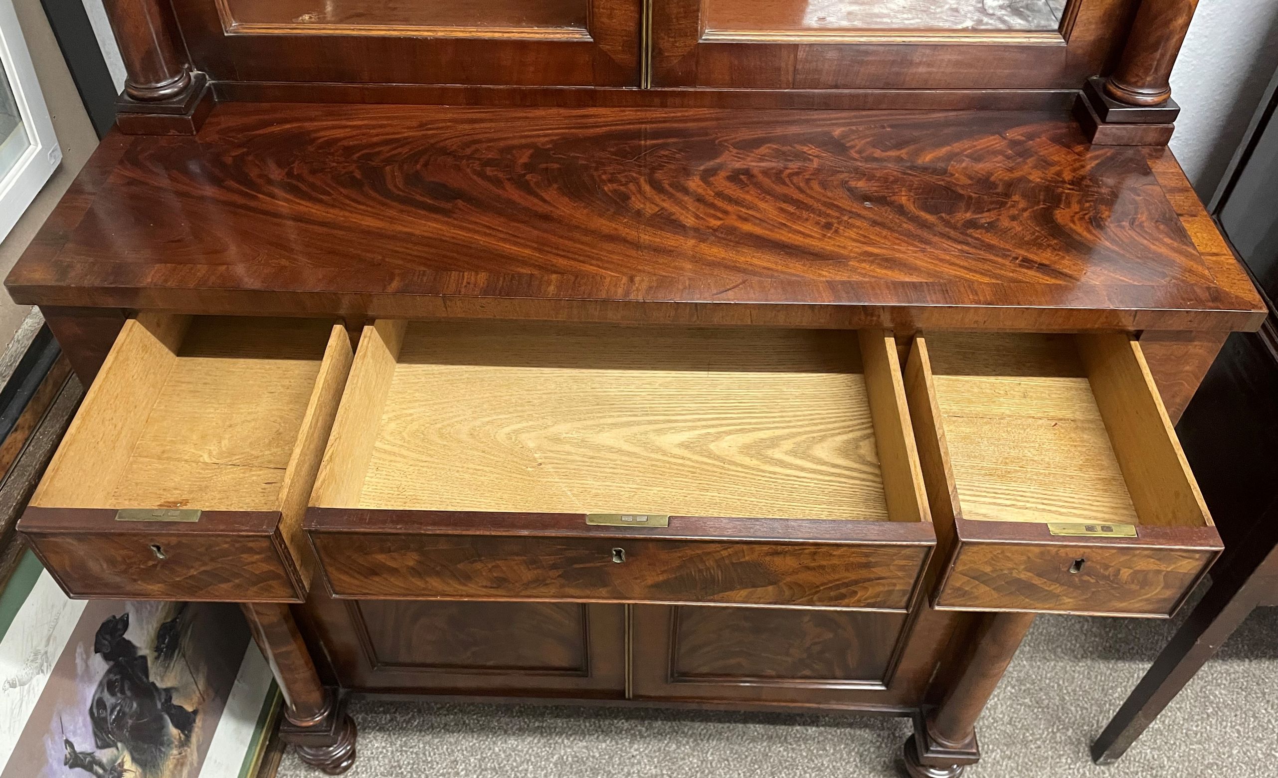 Regency mahogany bookcase cabinet, W 86cm x H 171cm x D 49cm - Image 3 of 7