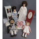 Porcelain dolls includes Classique collection NAT 95113, Laura, a set of doll stands and a Stolle