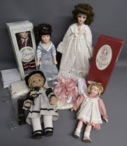 Porcelain dolls includes Classique collection NAT 95113, Laura, a set of doll stands and a Stolle