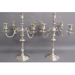 Pair of Thomas Bradbury & Son London 1914 silver 4 branch candelabra  - approx. 45.5cm tall -