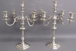 Pair of Thomas Bradbury & Son London 1914 silver 4 branch candelabra  - approx. 45.5cm tall -