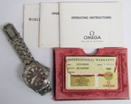 Omega Seamaster TI-825 automatic gent's wristwatch with date aperture and associated paperwork