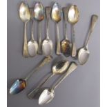 11 Georgian silver teaspoons - total weight 5.7ozt