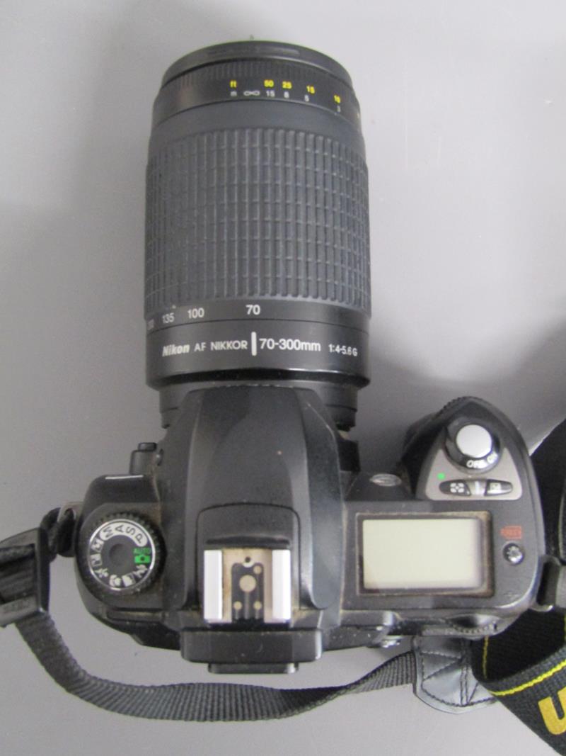 Nikon D70 camera with Nikon Nikkor 70-300mm lens, Sigma 18-12mm lens, 2 batteries, chargers and - Image 3 of 13