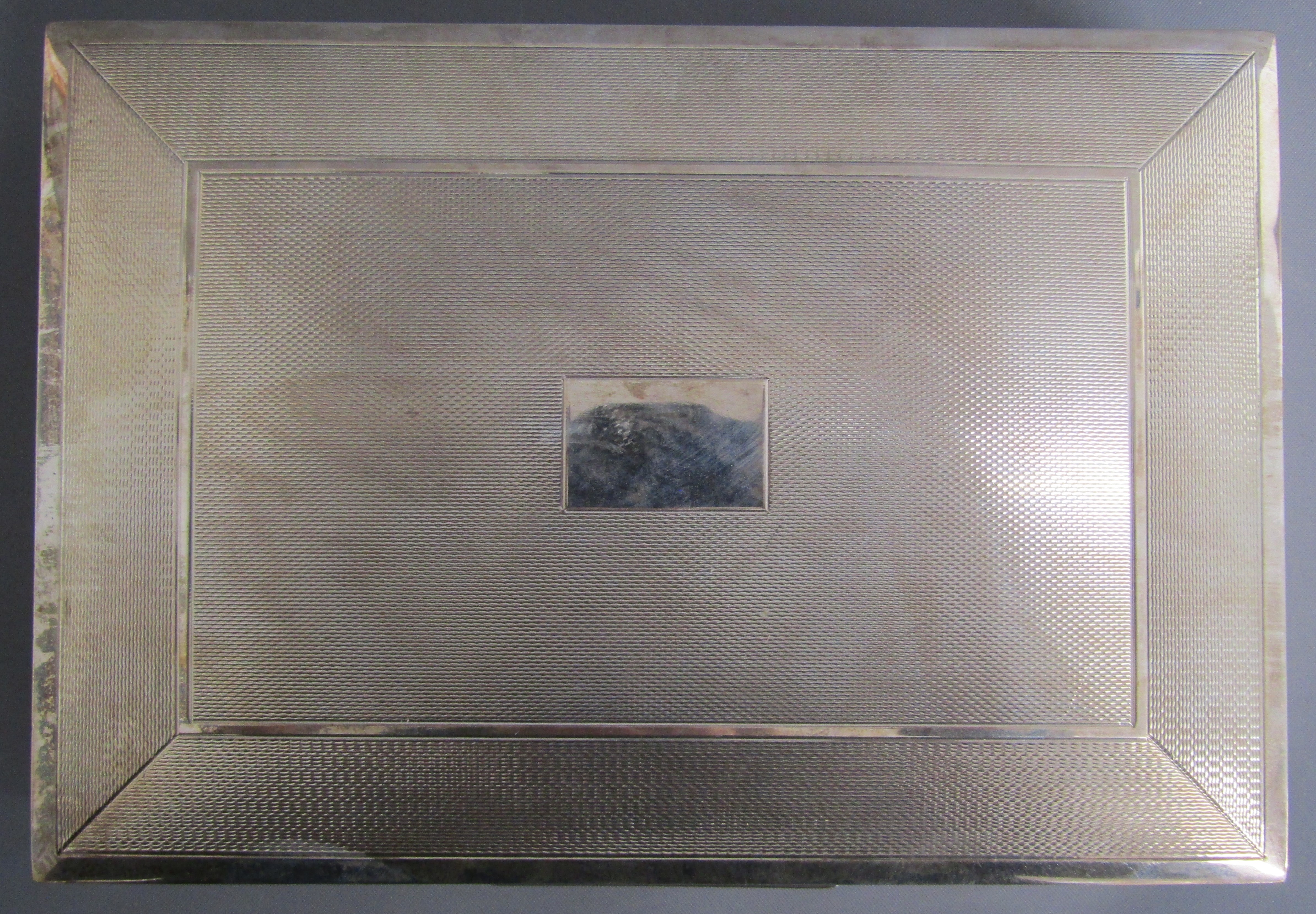 Viner's wood lined silver cigarette box with 2 boxes of matches, Sheffield 1962  - approx. 16.5cm - Bild 12 aus 16