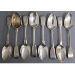 8 silver teaspoons, William Cripps London 1825, monogrammed with a dragon - total weight 6.4ozt