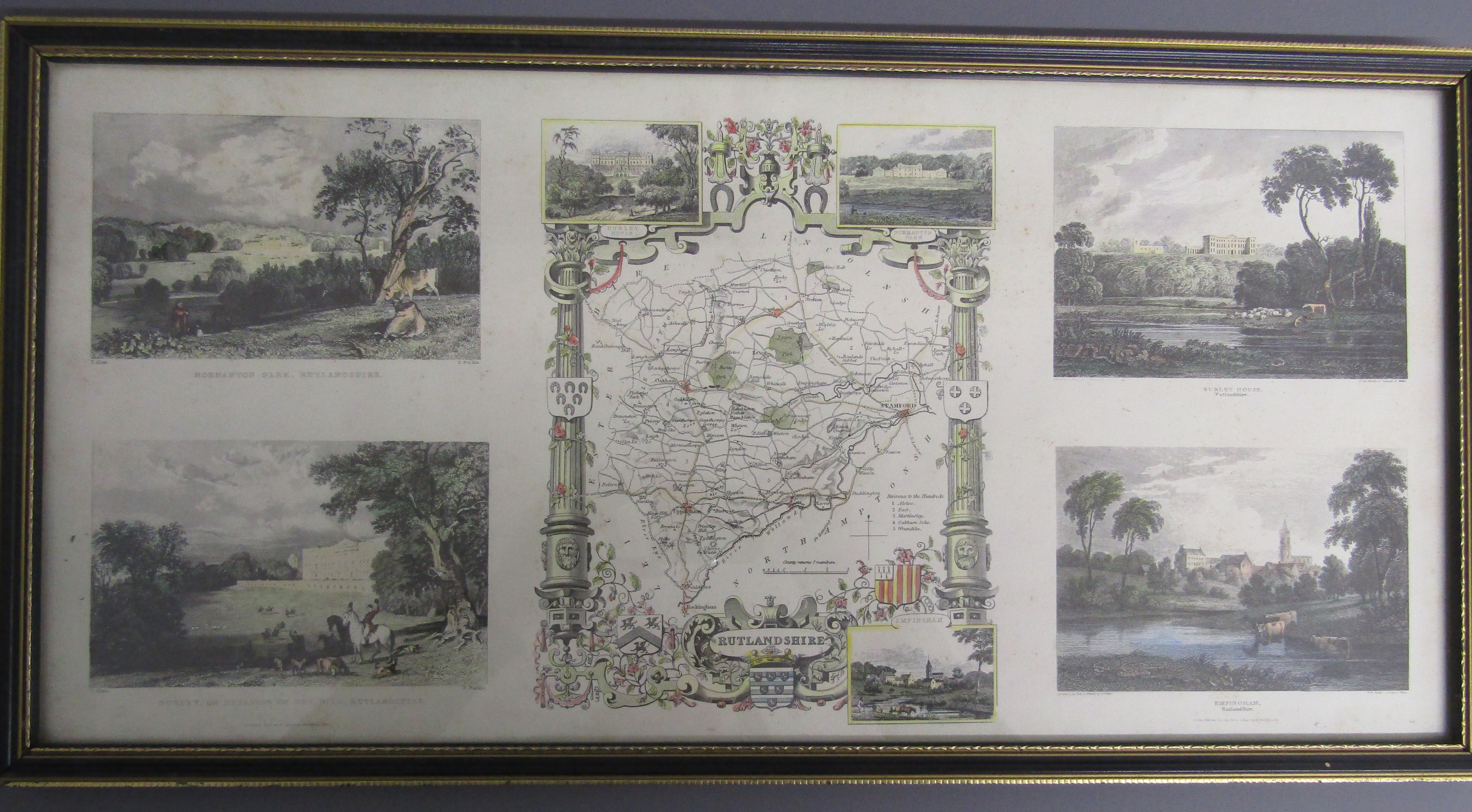 Collection of Ordnance survey maps, framed Rutlandshire print and mounted Lincolnshire map - Image 5 of 6