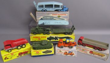 6 original Dinky vehicles - 901 Foden diesel 8-wheel wagon - 960 Lorry mounted cement mixer with