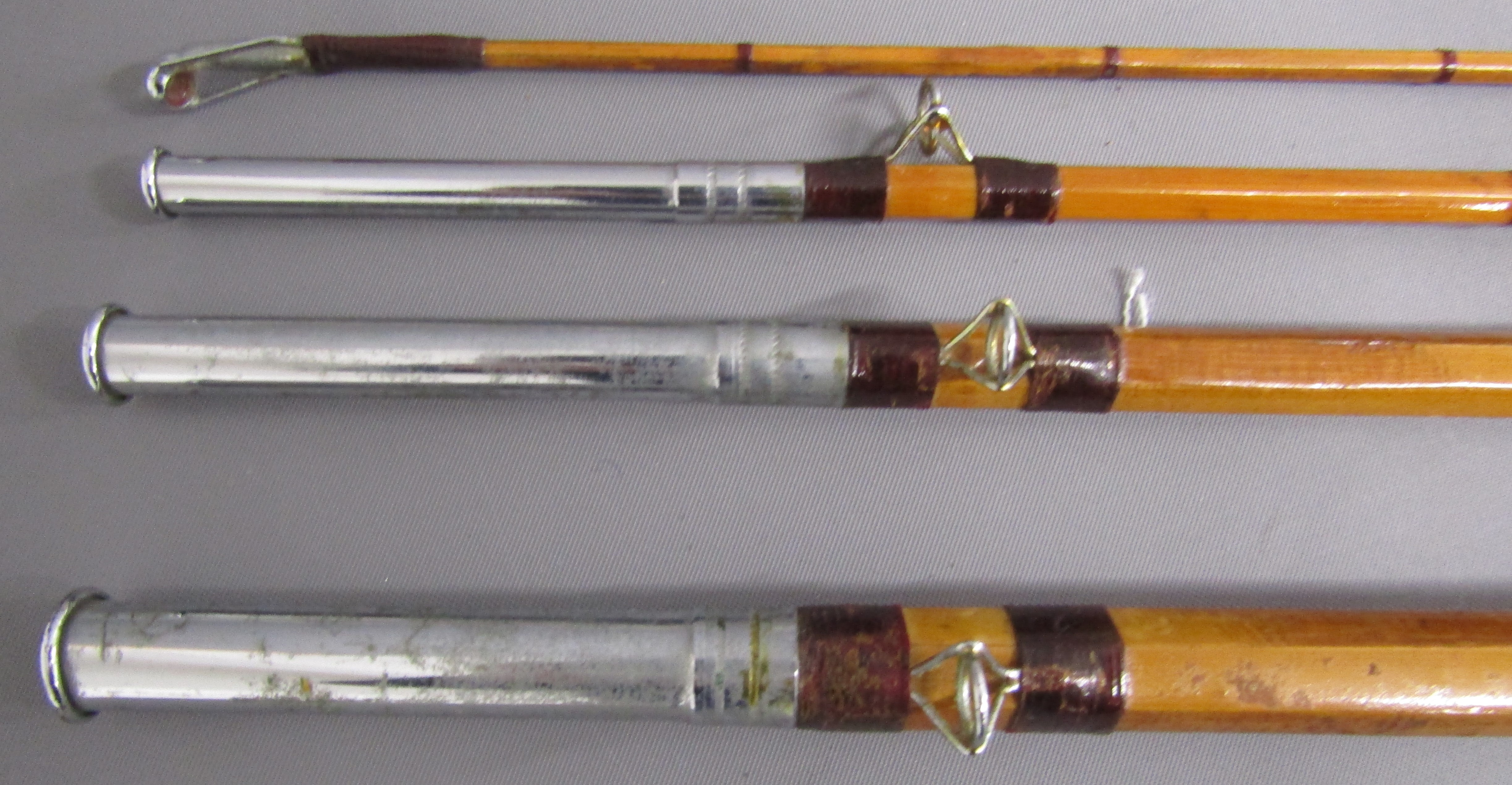 2 split cane fishing rods - 3 piece 8ft fly fishing rod with 2 tips & 4 piece 8ft fly fishing rod ' - Image 4 of 8