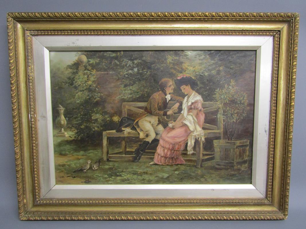 Framed oil on canvas, signed C H? - has been repaired - approx. 58.5cm x 43.5cm - Bild 2 aus 5