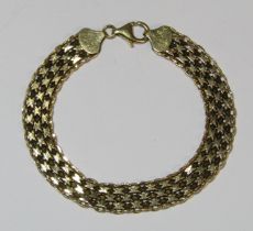 9ct gold woven link bracelet - total weight 7.0g