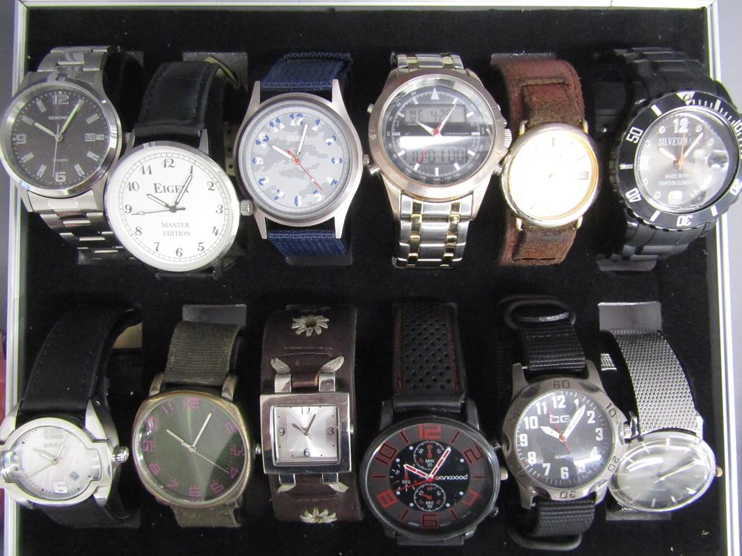 Cased collection of 12 watches includes Sekonda, Eiger, digital chronograph watch, Accurist, - Image 2 of 9