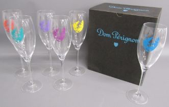 Brand new boxed set of 6 Andy Warhol Dom Perignon Champagne flutes