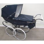 Silver Cross traditional style Balmoral navy coach built pram - as new
