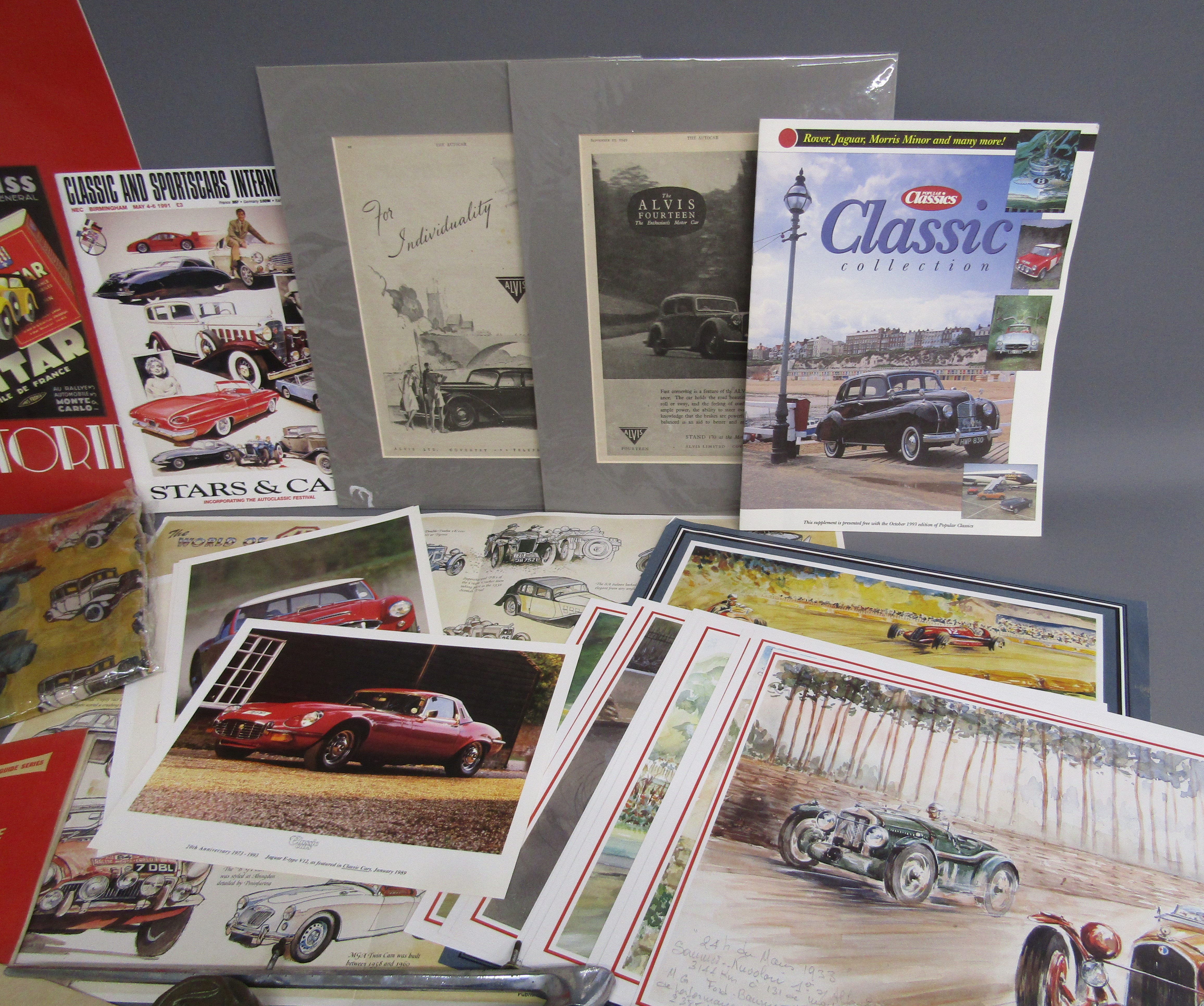Car collection includes Swallow, Morris Minor and fist car mascots, caps, leaflets, booklets, scarf, - Image 4 of 17