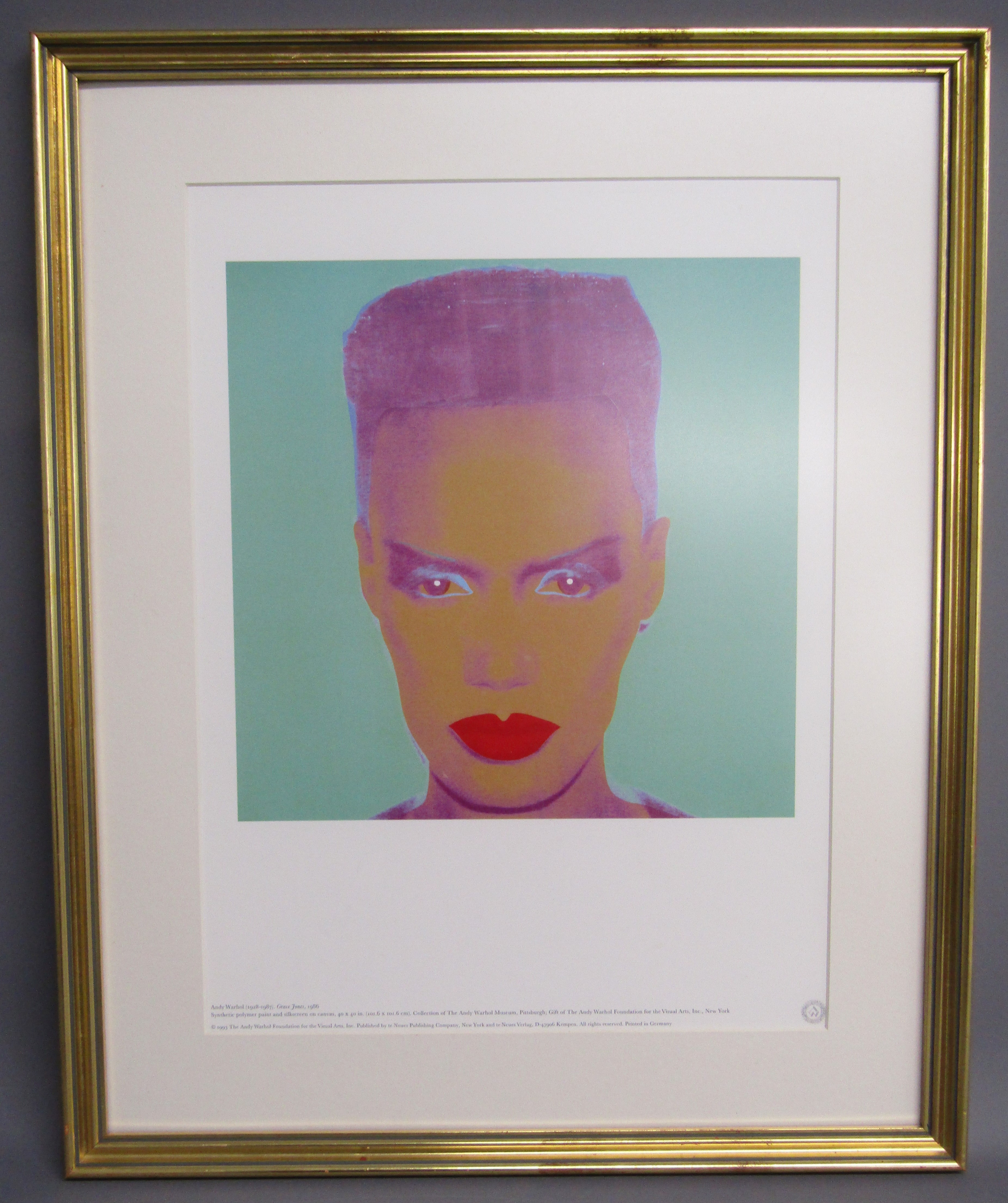 Framed Andy Warhol lithographic print 'Grace Jones' published by Neues New York in association - Image 3 of 6