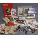 Car collection includes Swallow, Morris Minor and fist car mascots, caps, leaflets, booklets, scarf,