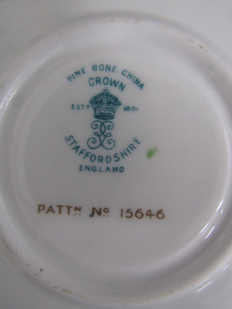 Royal Doulton Sir Roger de Coverley jug, Crown Staffordshire 15646 teacups and saucers along with - Image 6 of 6