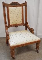 Late Victorian mahogany nursing chair