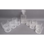 Crystal decanter and whiskey tumblers