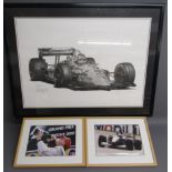 Peter Ratcliffe limited editions - Alan Stammers '93 35/500 framed Nigel Mansell signed print,