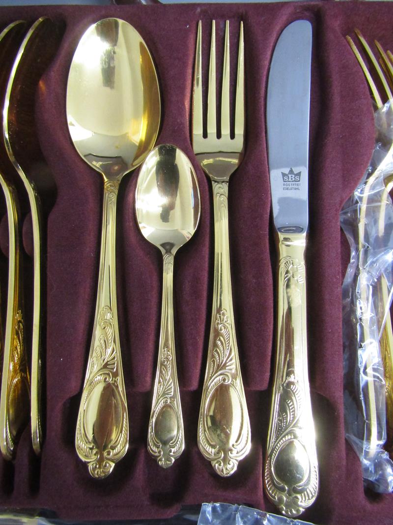 Bestecke Solingen 23/24 Karat plated cased cutlery set - Model 25 - Bild 6 aus 7