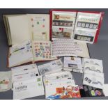 Binder containing approx. 36 Royal Mail Mint Stamps, loose mint stamp sets, stamp albums