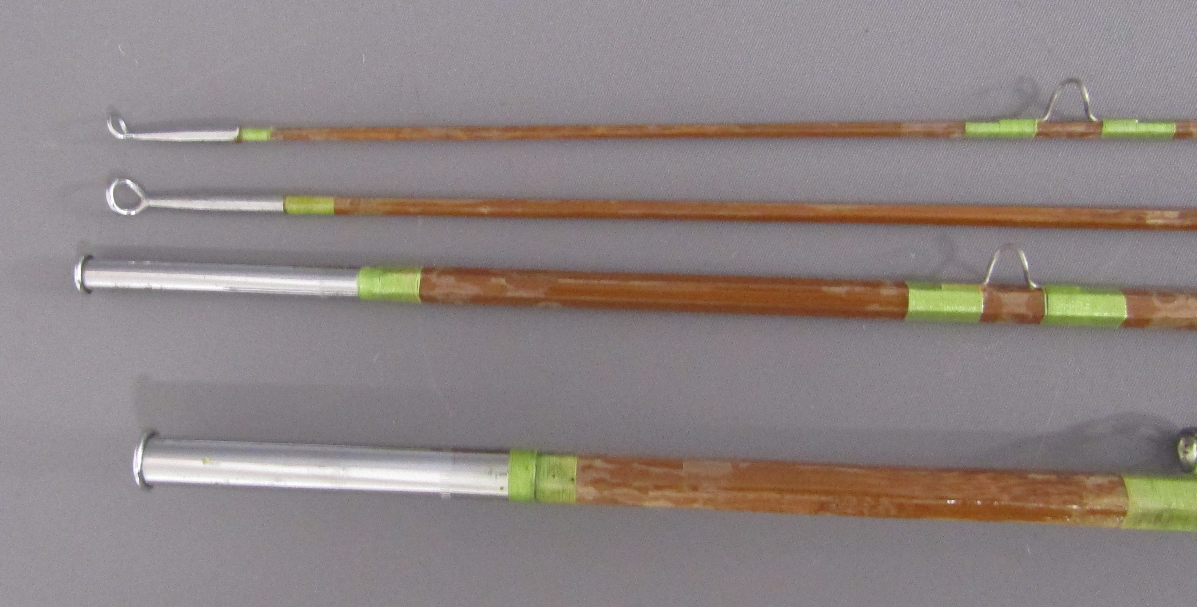 2 split cane fishing rods - 3 piece 8ft fly fishing rod with 2 tips & 4 piece 8ft fly fishing rod ' - Image 7 of 8