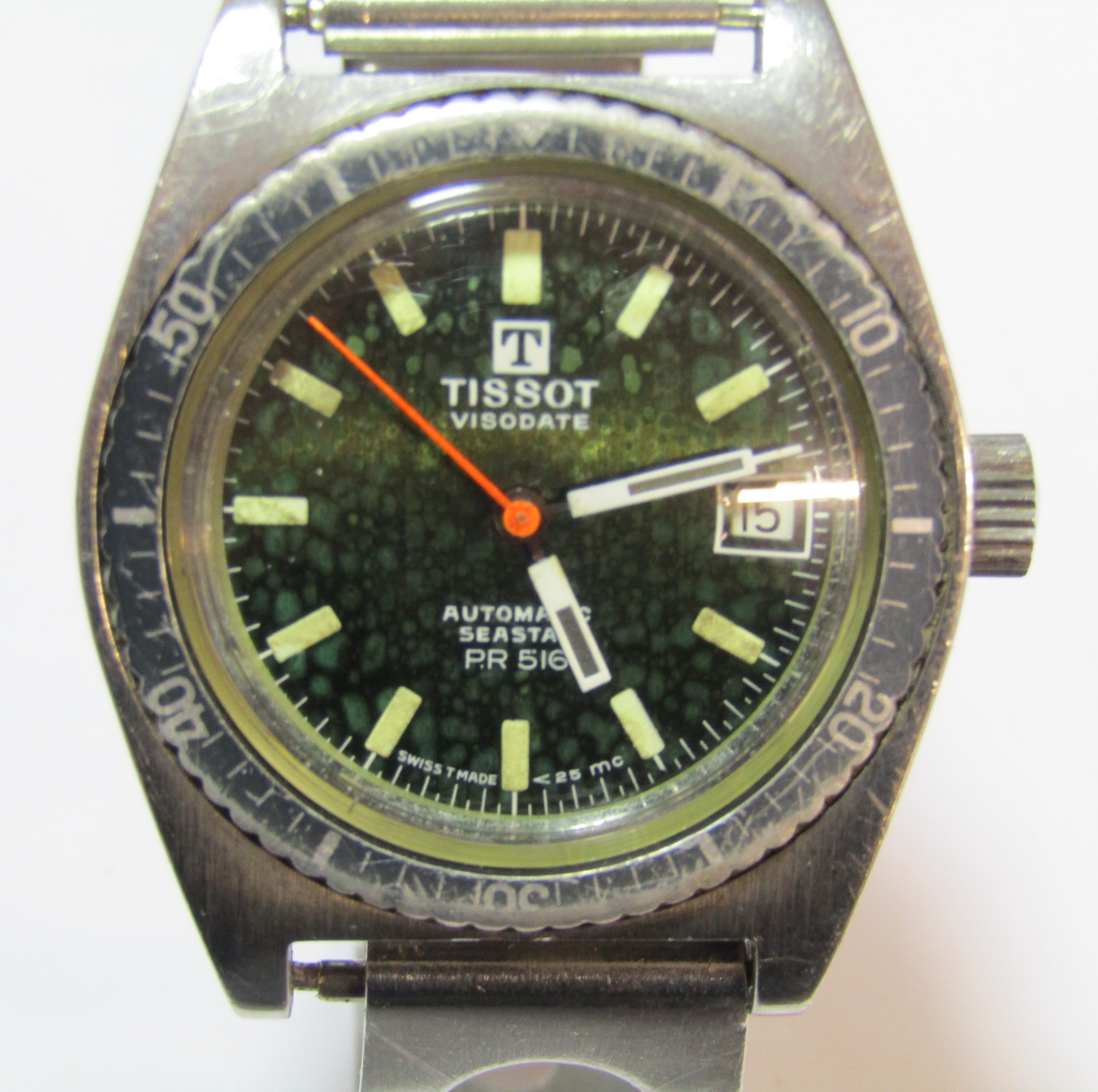 Tissot Visodate automatic seastar P.R 516 black face gent's wristwatch - Image 2 of 6