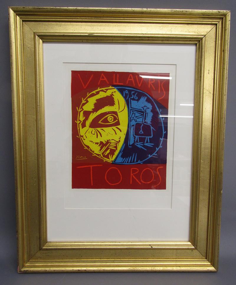 Pablo Picasso plate signed lithographic print 'Vallauris Toros' by Fernand Mourlot - approx. 50cm - Image 2 of 4