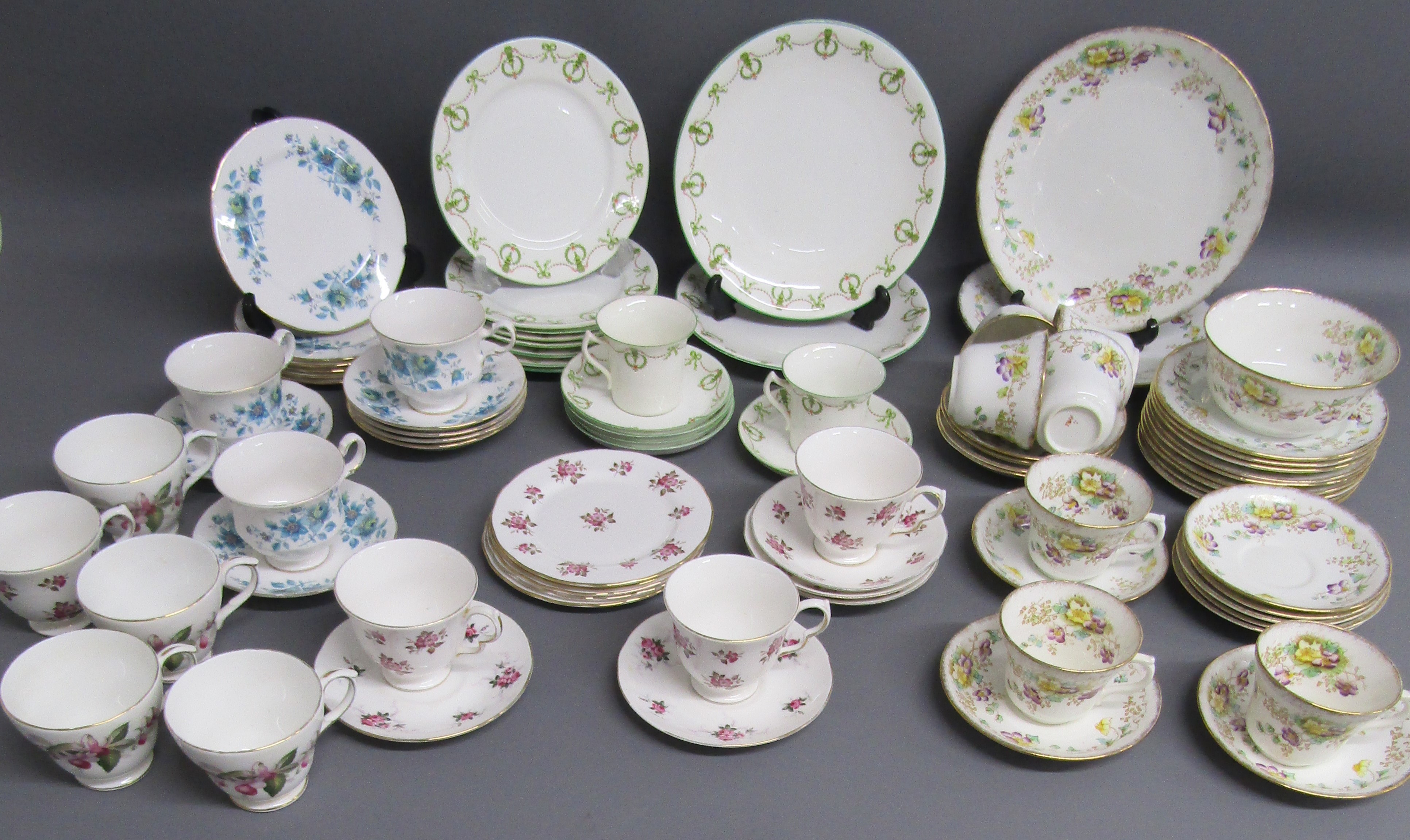 Part tea sets includes Paragon 3646 'Royal Albert', R&D, Queen Anne & Duchess