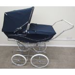 Silver Cross Kensington navy coach built pram with detachable chassis - as new
