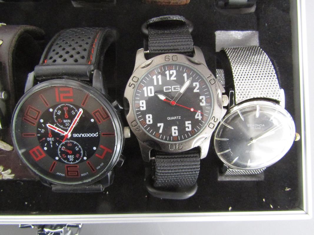 Cased collection of 12 watches includes Sekonda, Eiger, digital chronograph watch, Accurist, - Image 4 of 9