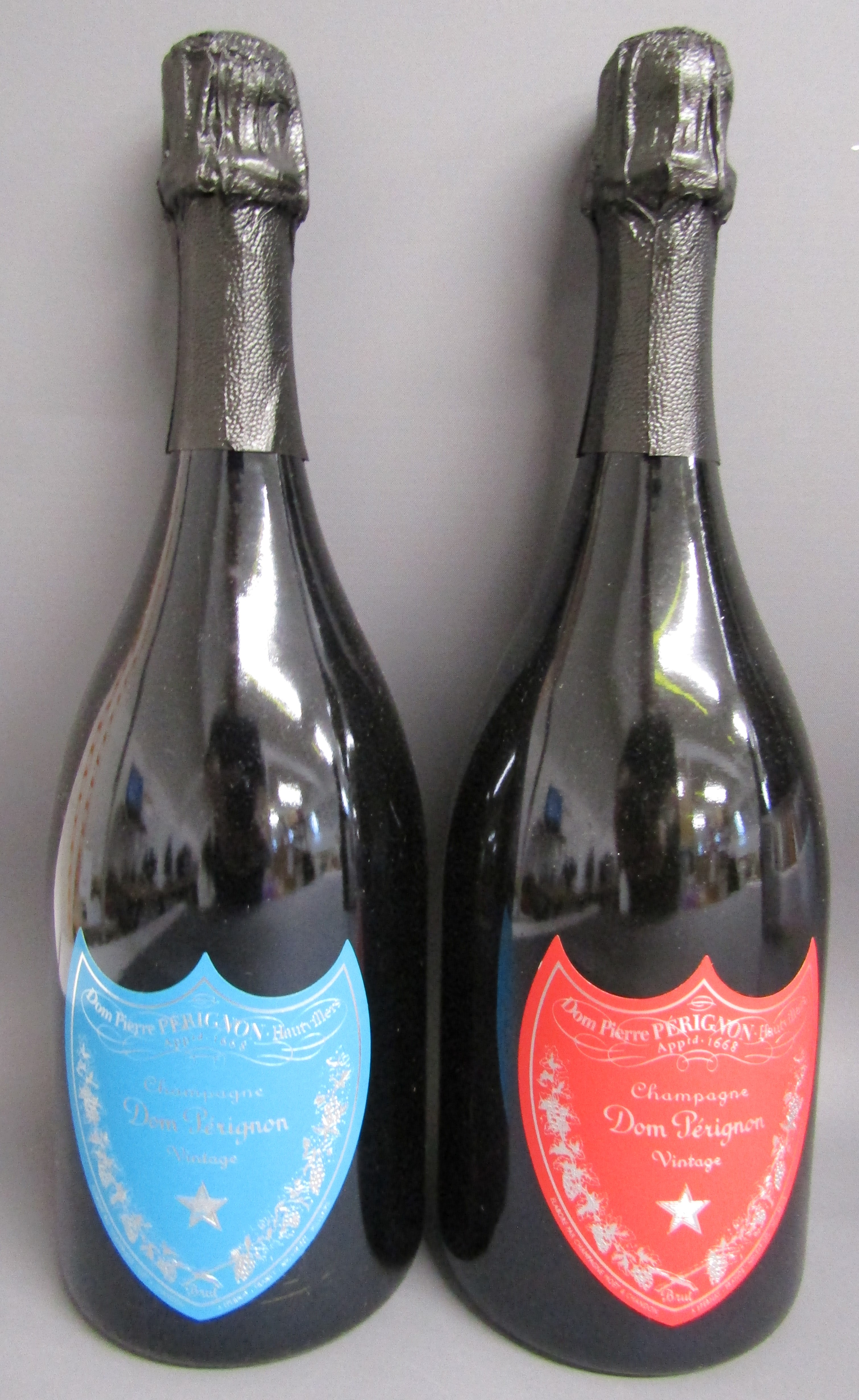Set of 6 Andy Warhol Tribute Collection Dom Perignon display bottles (empty) - Image 2 of 6