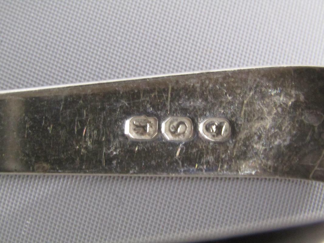 Possibly Henry Chawner London 1792 silver twin handled sauce dishes with anchor monogram and William - Image 5 of 6