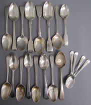 Mixed collection of silver teaspoons includes possibly Robert Wallis London 1840, Viners Sheffield