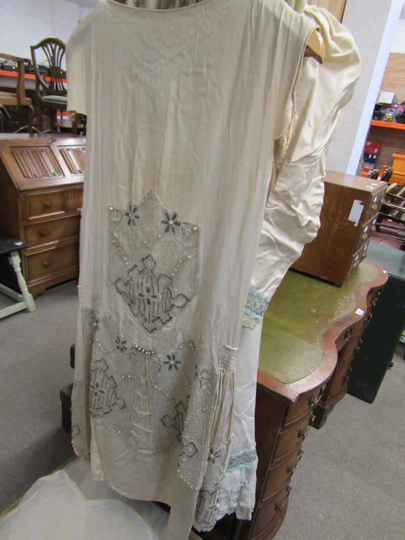 1897 hand made 2 piece wedding dress with veil, additional jacket, 1920s beaded dress & child's - Image 26 of 26