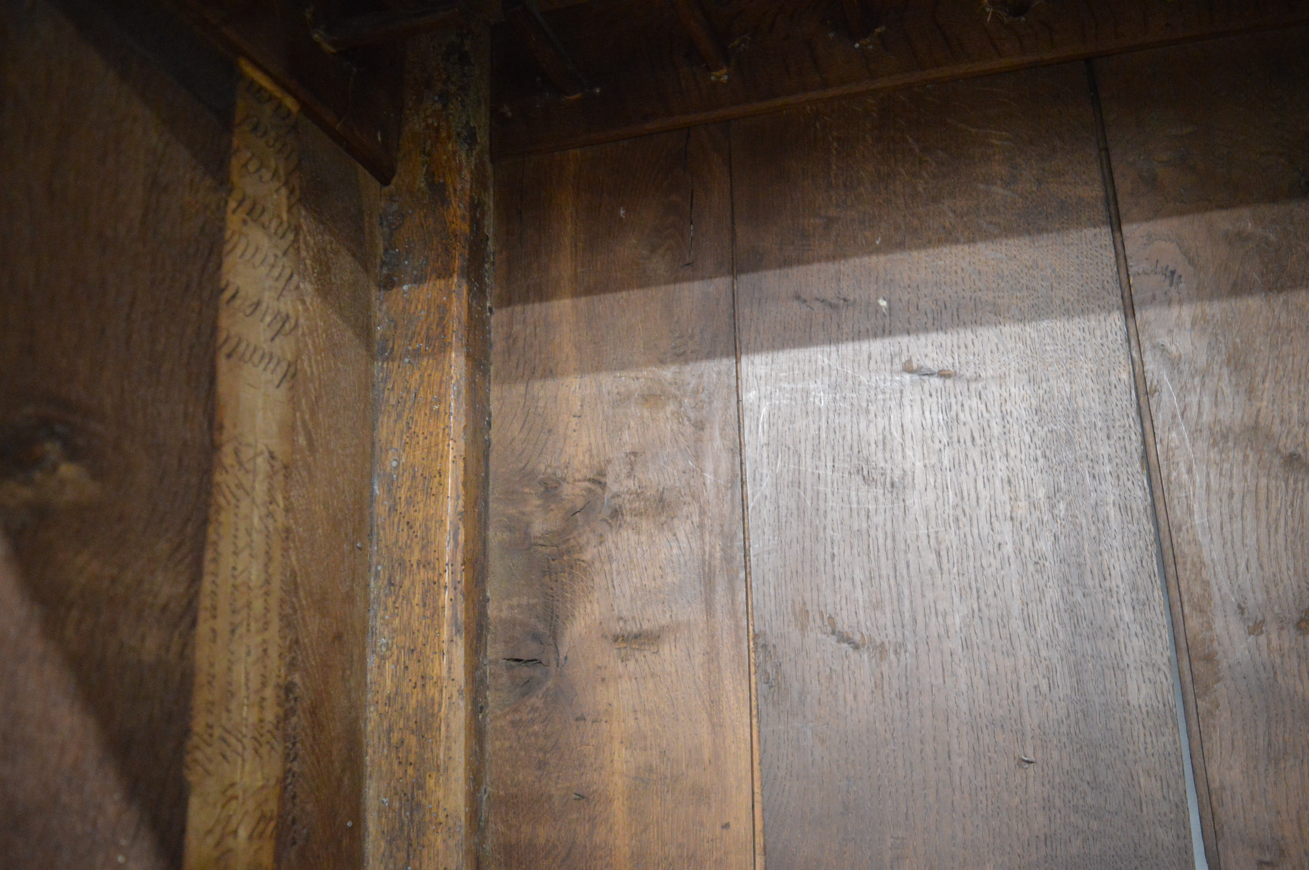 Georgian oak paneled cupboard / wardrobe Ht 198cm L 182cm D 55cm - Bild 3 aus 5