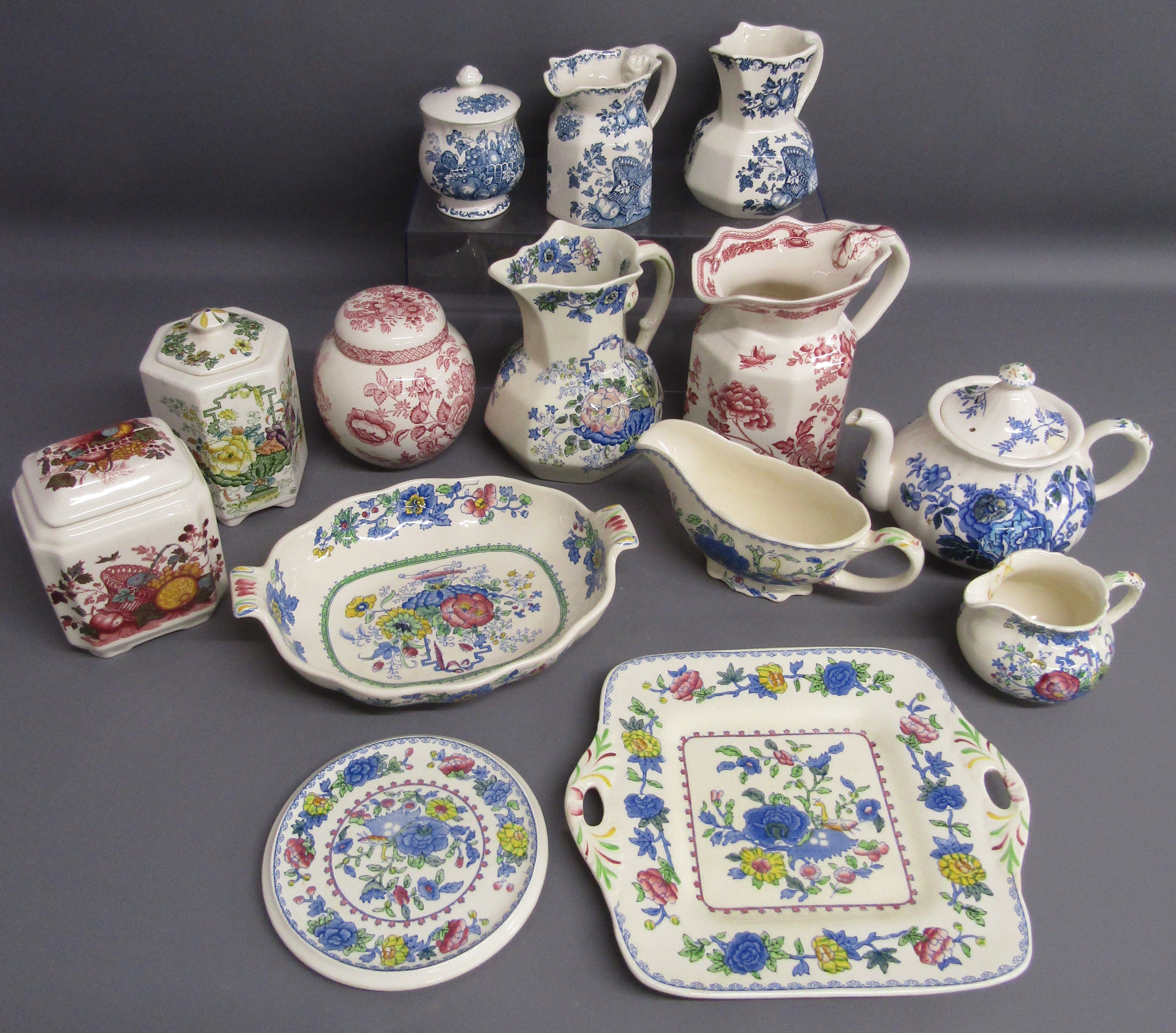 Collection of Mason ware includes Fruit Basket, Strathmore, Regency, Belvedore teapot (damage to