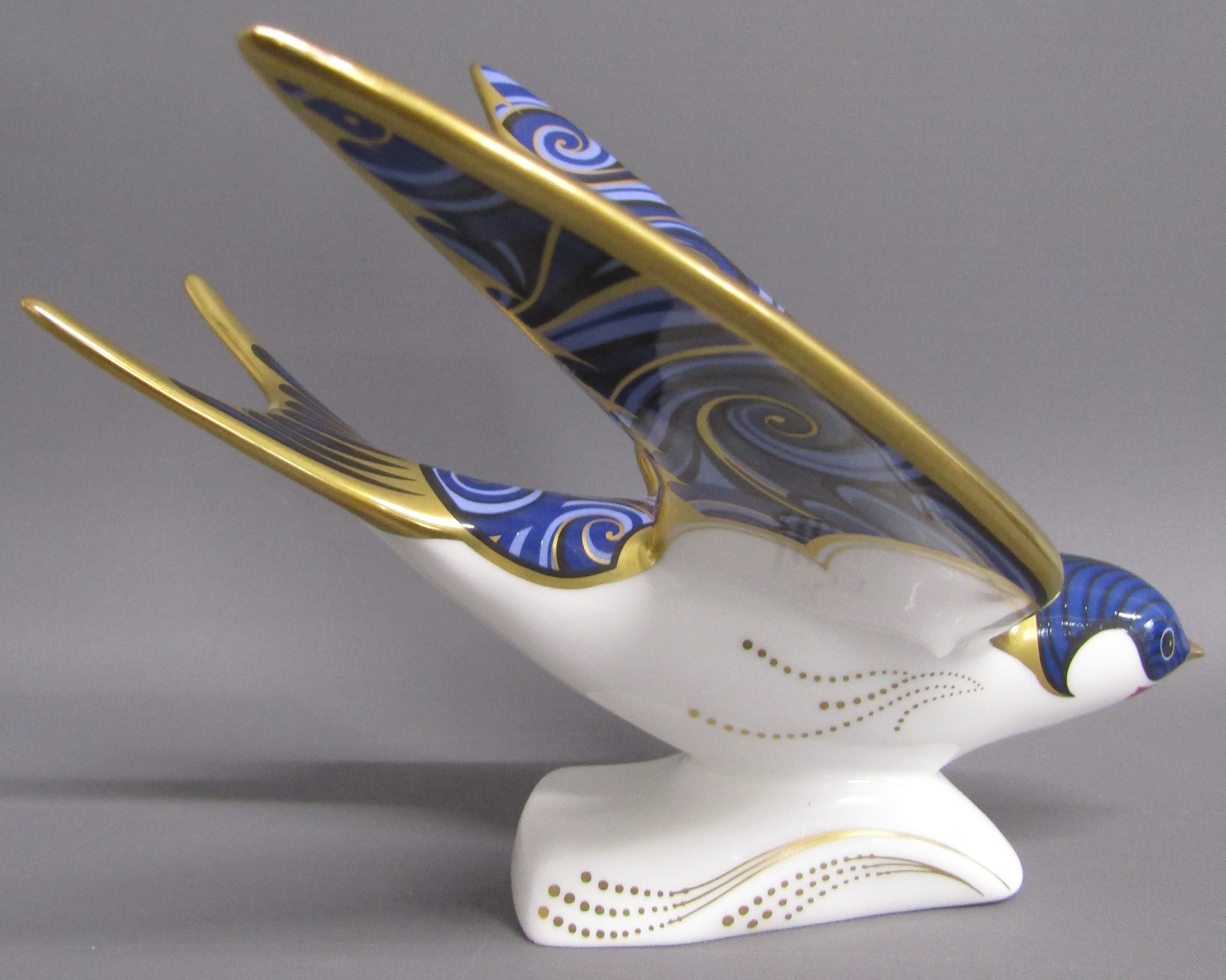 Royal Crown Derby Swallow and Bullfinch nesting paperweights - both with gold stoppers - Image 5 of 11