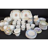 Selection of cups & saucers including Coalport Revelry, Royal Doulton Cranbourne, Susie Cooper