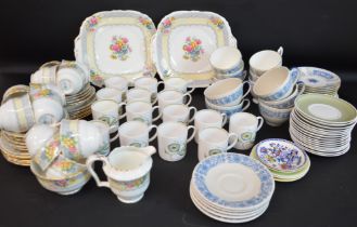 Selection of cups & saucers including Coalport Revelry, Royal Doulton Cranbourne, Susie Cooper